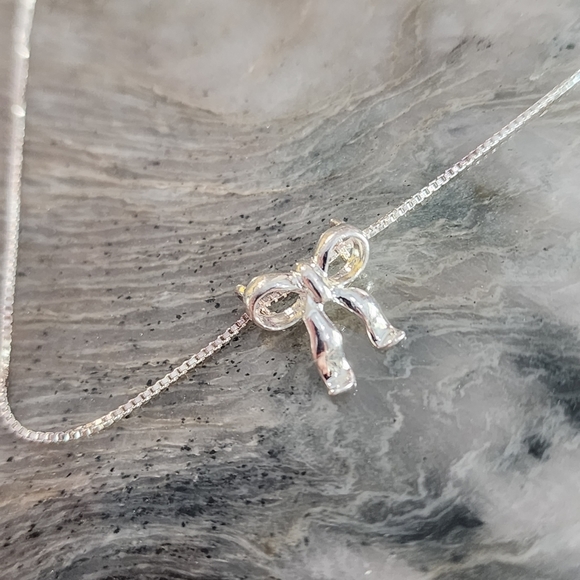 jcm Jewelry Dainty Bow Jcm 925 Sterling Necklace Poshmark